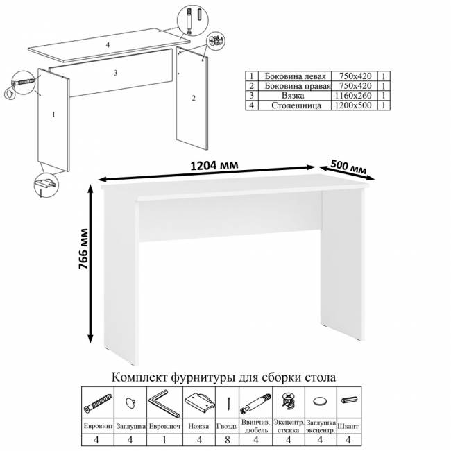Большой комод МК1200.10 десять ящиков и письменный стол МСП1200 Мори цвет белый Большой комод МК1200.10 десять ящиков и письменный стол МСП1200 Мори цвет белый
