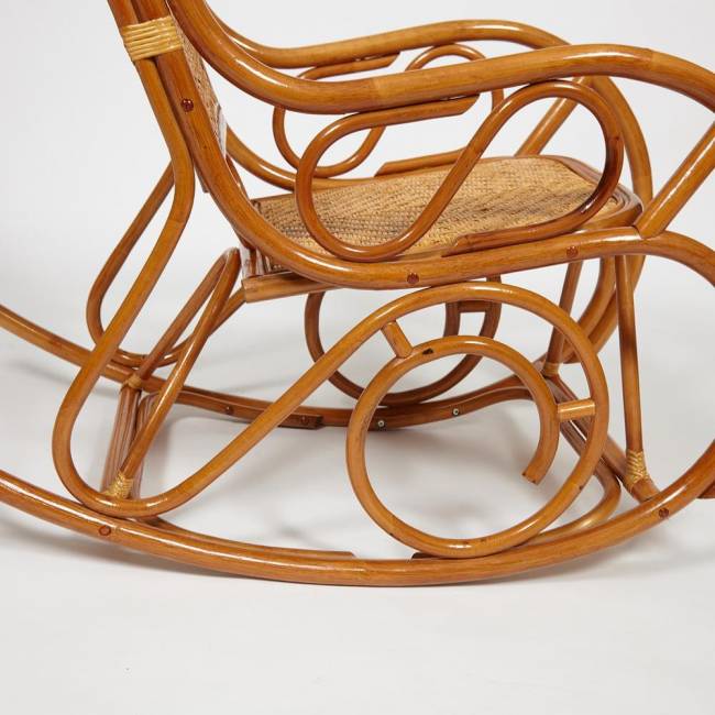 Кресло-качалка MILANO (разборная) / без подушки / ротанг top quality, 58x136x103 см, Cognac (коньяк) Cognac (коньяк) ротанг top quality