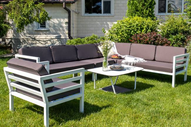 "Глория" модуль диванный правый, каркас из алюминия