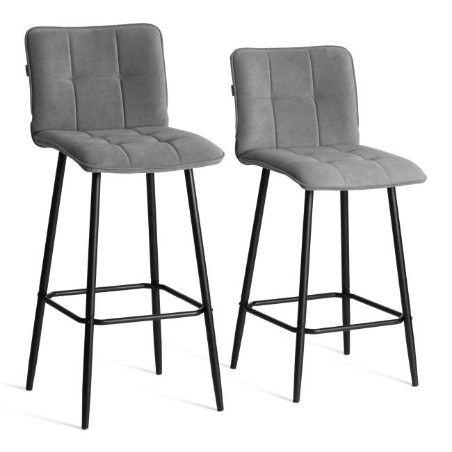 Барный стул  Bari/Бари велюр, серый, 29, 45х56х110 см серый велюр