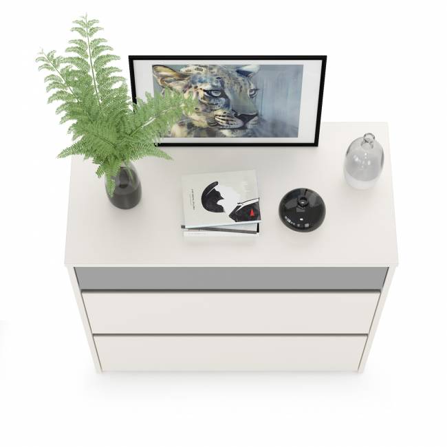 Комод Торонто 13.321 цвет белый шагрень/стальной серый Комод Торонто 13.321 цвет белый шагрень/стальной серый