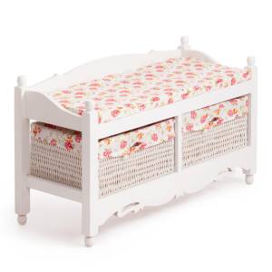 Обувница с 2-я корзинами Secret De Maison RIMI ( mod.TT-BH003 ) МДФ+Павловния, 80*33*47, Белый (White) Белый (White) МДФ+Павловния