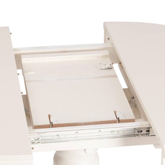 Стол STEFANO круглый бук, мдф, D90+30x77см, Ivory white Ivory white бук, мдф