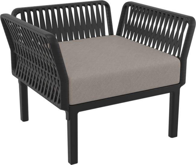 Комплект пластиковой мебели Portofino Lounge черный, светло-коричневый Комплект пластиковой мебели Portofino Lounge черный, светло-коричневый