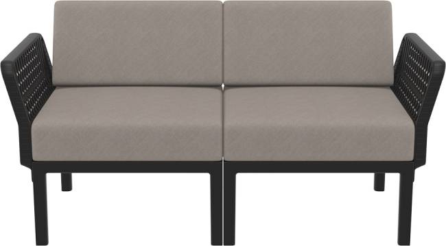 Комплект пластиковой мебели Portofino Lounge черный, светло-коричневый Комплект пластиковой мебели Portofino Lounge черный, светло-коричневый