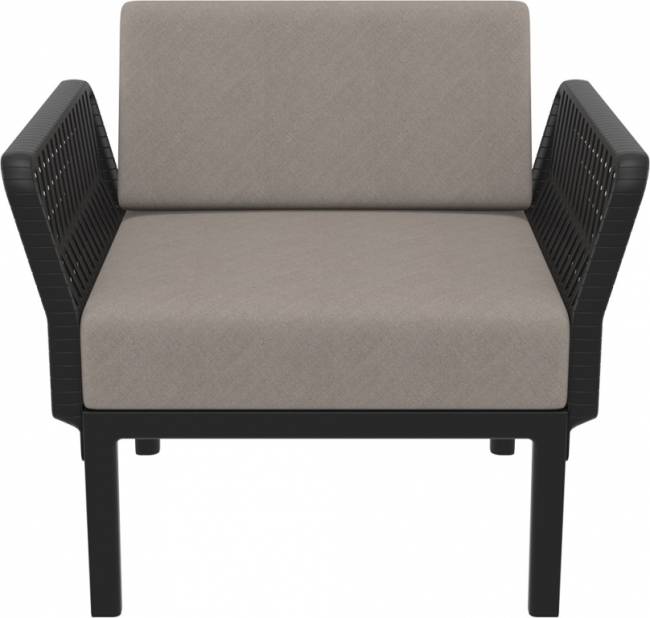 Комплект пластиковой мебели Portofino Lounge черный, светло-коричневый Комплект пластиковой мебели Portofino Lounge черный, светло-коричневый