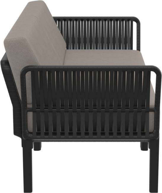 Комплект пластиковой мебели Portofino Lounge черный, светло-коричневый Комплект пластиковой мебели Portofino Lounge черный, светло-коричневый