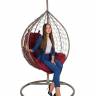 Подвесные качели - качели в виде капли "Tropica Gray" бордовая подушка Подвесные качели - качели в виде капли "Tropica Gray" бордовая подушка