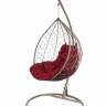 Подвесные качели - качели в виде капли "Tropica Gray" бордовая подушка Подвесные качели - качели в виде капли "Tropica Gray" бордовая подушка