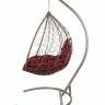 Подвесные качели - качели в виде капли "Tropica Gray" бордовая подушка Подвесные качели - качели в виде капли "Tropica Gray" бордовая подушка