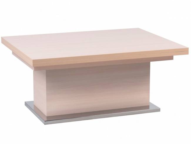 Стол-трансформер Левмар Slide D31/S79 выбеленный дуб/ опоры нерж.сталь