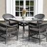 "Сицилия" обеденная группа плетеная, цвет графит