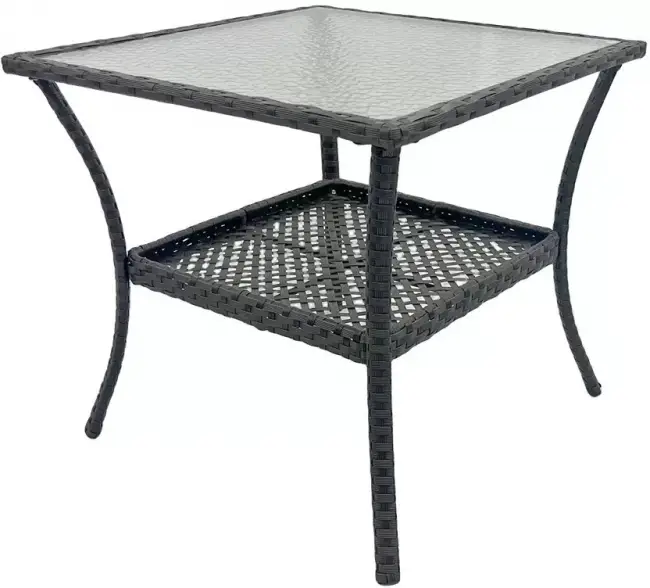 Стол обеденный GIZA (Гиза) 80х80 коричневый из искусственного ротанга