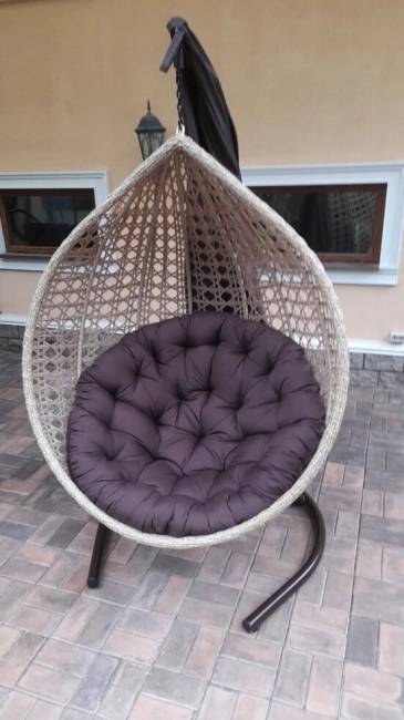 Подвесное кресло из искусственного ротанга "FRESCO-XL", светло-коричневый