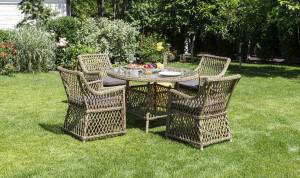 "Доппио" обеденная группа плетеная, цвет соломенный "Доппио" обеденная группа плетеная, цвет соломенный