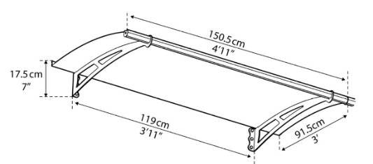 Дверной навес CANOPY AQUILA 1500