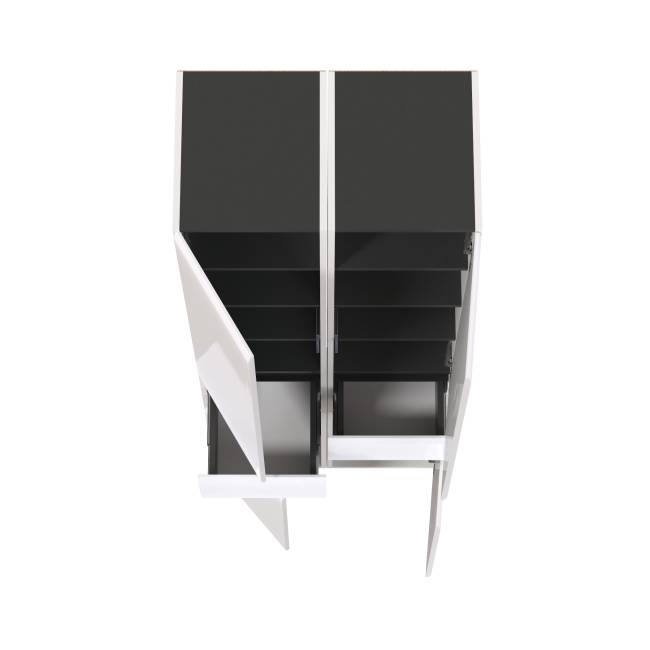 Два шкафа-пенала с выдвижным ящиком Сидней цвет белый/чёрный/МДФ белый глянец Два шкафа-пенала с выдвижным ящиком Сидней цвет белый/чёрный/МДФ белый глянец