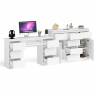 Двухтумбовый стол компьютерный МС-2 с ящиками и тумба-комод МК1200.4 Мори цвет белый Двухтумбовый стол компьютерный МС-2 с ящиками и тумба-комод МК1200.4 Мори цвет белый