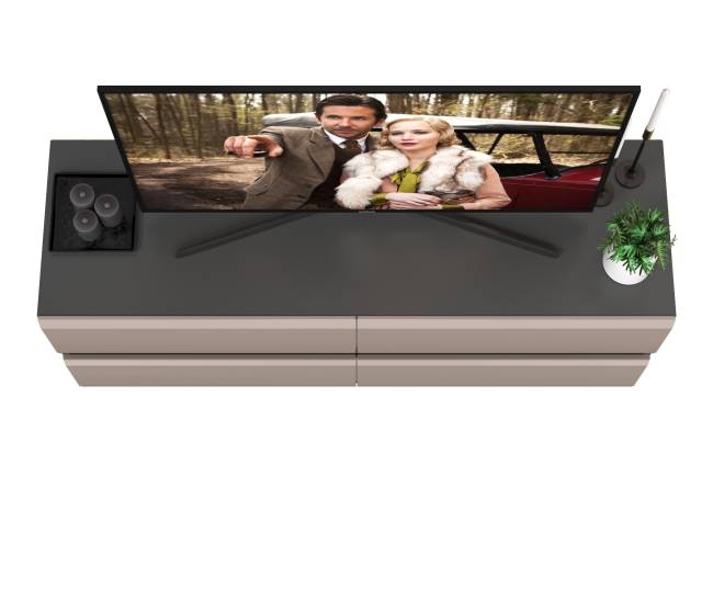 Тумба под ТВ Сидней 13.63 цвет антрацит/МДФ веллюто капучино Тумба под ТВ Сидней 13.63 цвет антрацит/МДФ веллюто капучино