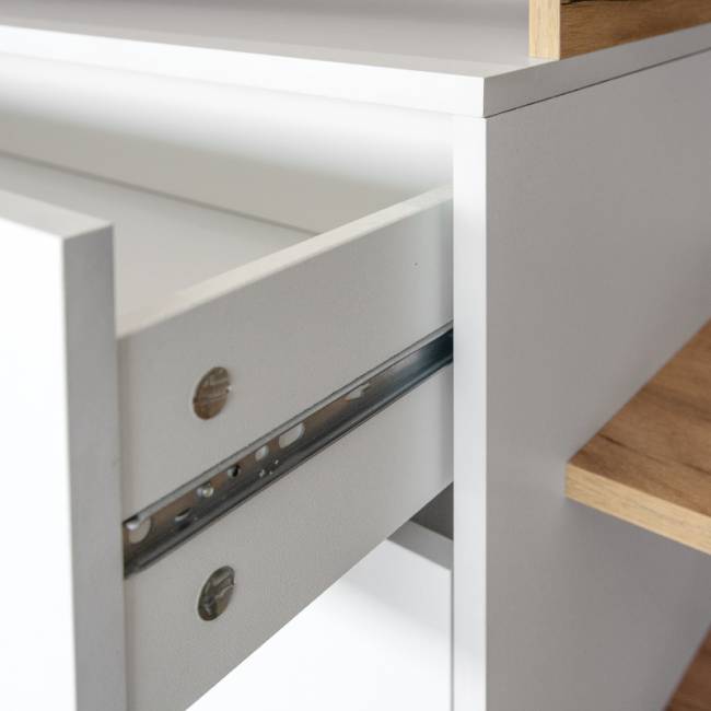 Тумба для ТВ Бэль 10.91 с полкой 10.107, цвет дуб крафт золотой/белый премиум Тумба для ТВ Бэль 10.91 с полкой 10.107, цвет дуб крафт золотой/белый премиум