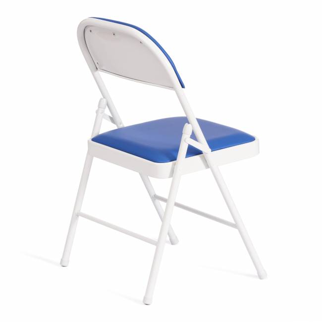 Стул складной FOLDER (mod. 3022G) каркас: металл, сиденье/спинка: экокожа, 46.5 х 47.5 х 79 см, blue (синий) / white (белый) (Комплект из 6 шт.) синий, белый каркас: металл, сиденье/спинка: экокожа