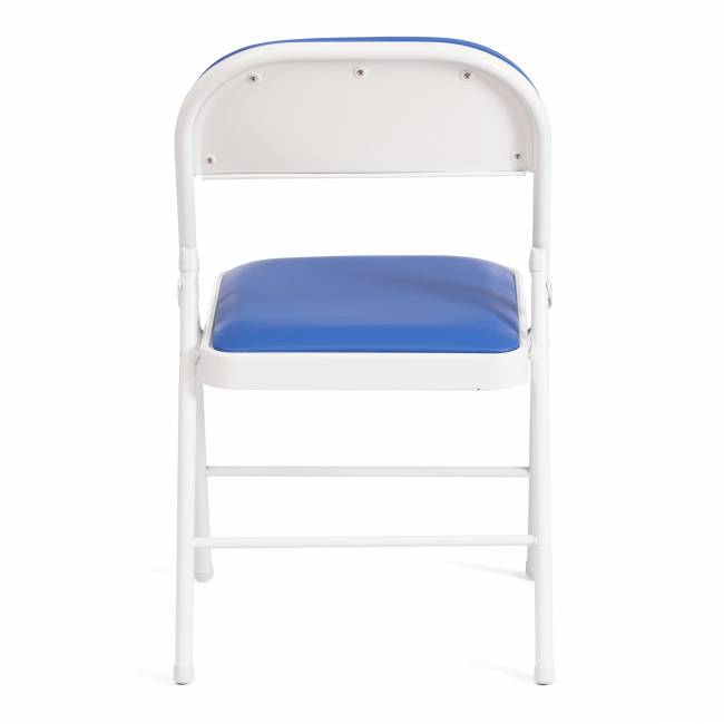 Стул складной FOLDER (mod. 3022G) каркас: металл, сиденье/спинка: экокожа, 46.5 х 47.5 х 79 см, blue (синий) / white (белый) (Комплект из 6 шт.) синий, белый каркас: металл, сиденье/спинка: экокожа
