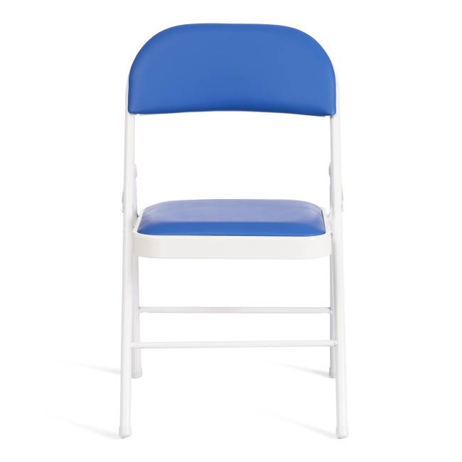 Стул складной FOLDER (mod. 3022G) каркас: металл, сиденье/спинка: экокожа, 46.5 х 47.5 х 79 см, blue (синий) / white (белый) (Комплект из 6 шт.) синий, белый каркас: металл, сиденье/спинка: экокожа