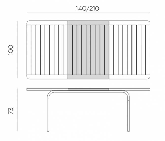 Стол пластиковый раздвижной Alloro 140 Extensible белый, тортора 1400-2100х1000х730 мм