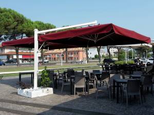 Зонт профессиональный двухкупольный 3.5х7 м Alu Double Starwhite белый, бордовый 3500х7000 мм