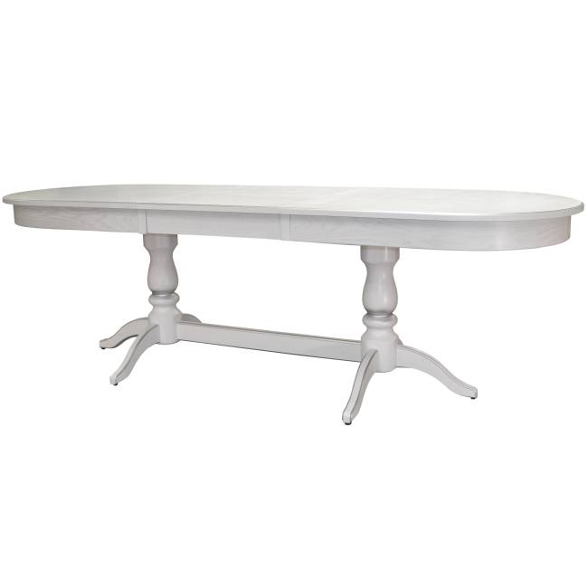 Стол обеденный Тарун 5 раздвижной белый/серебро 190/250*84