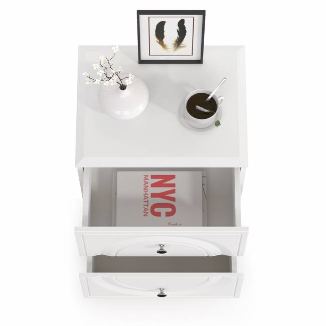 Тумба прикроватная Валенсия 13.291 цвет белый шагрень