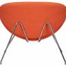 Кресло дизайнерское DOBRIN EMILY, оранжевая ткань AF, хромированная сталь