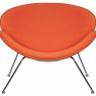 Кресло дизайнерское DOBRIN EMILY, оранжевая ткань AF, хромированная сталь