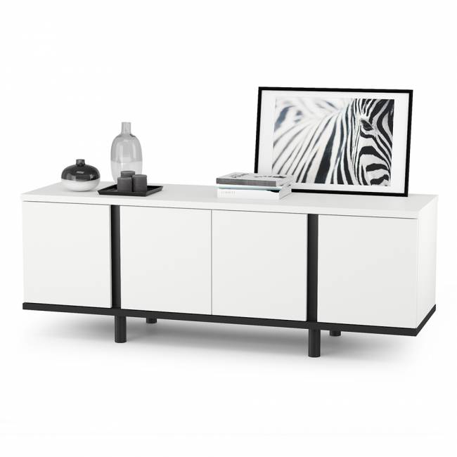 Тумба под ТВ Квадро 13.276 цвет белый шагрень/чёрный Тумба под ТВ Квадро 13.276 цвет белый шагрень/чёрный