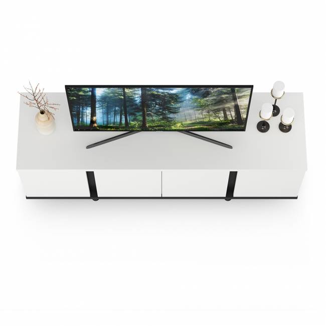 Тумба под ТВ Квадро 13.276 цвет белый шагрень/чёрный Тумба под ТВ Квадро 13.276 цвет белый шагрень/чёрный