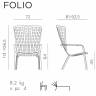 Лаунж-кресло пластиковое с подушкой Folio белый, голубой 720х810-925х1130-1065 мм
