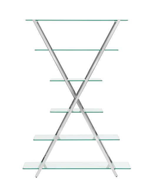 Стеллаж Гейт прозрачное стекло сталь серебро