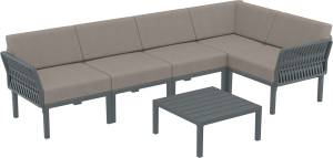 Комплект пластиковой мебели Portofino Lounge Corner темно-серый, светло-коричневый