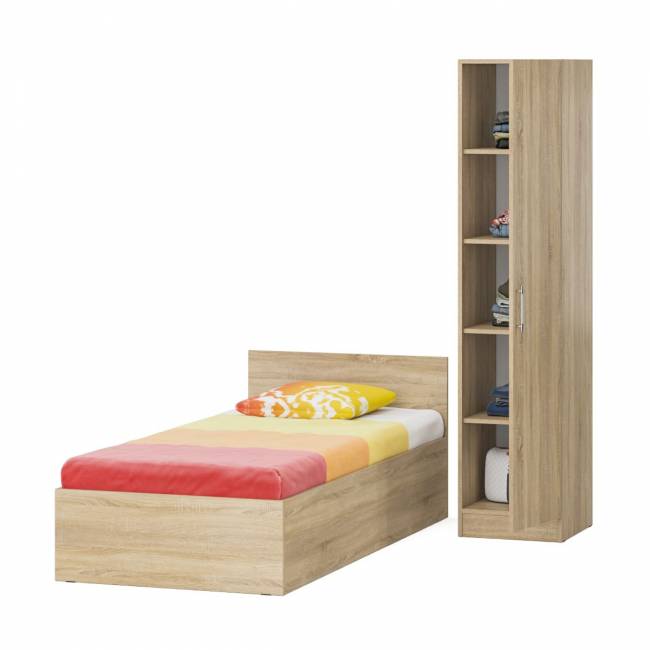 Кровать односпальная 900 с пеналом Стандарт цвет дуб сонома Кровать односпальная 900 с пеналом Стандарт цвет дуб сонома