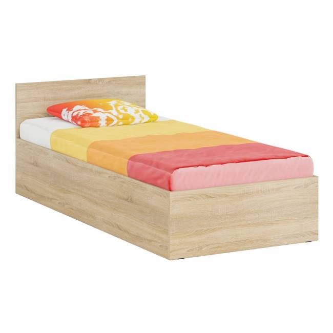 Кровать односпальная 900 с пеналом Стандарт цвет дуб сонома Кровать односпальная 900 с пеналом Стандарт цвет дуб сонома