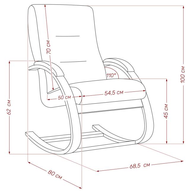 Кресло-качалка Leset Милано Венге V43 зелёный