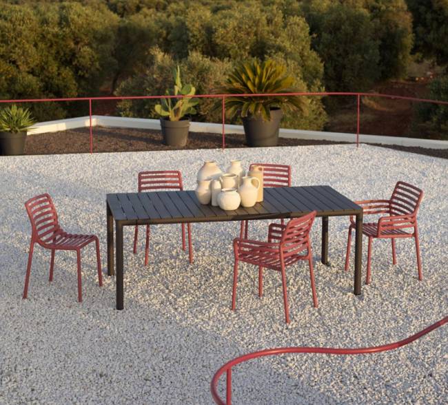 Стол пластиковый раздвижной Tevere 210 антрацит 2110-2750х1000х765 мм