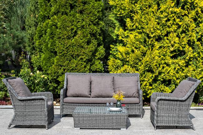 "Гляссе" лаунж-зона из искусственного ротанга, цвет графит