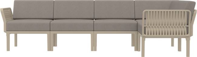 Комплект пластиковой мебели Portofino Lounge Corner бежевый, светло-коричневый Комплект пластиковой мебели Portofino Lounge Corner бежевый, светло-коричневый