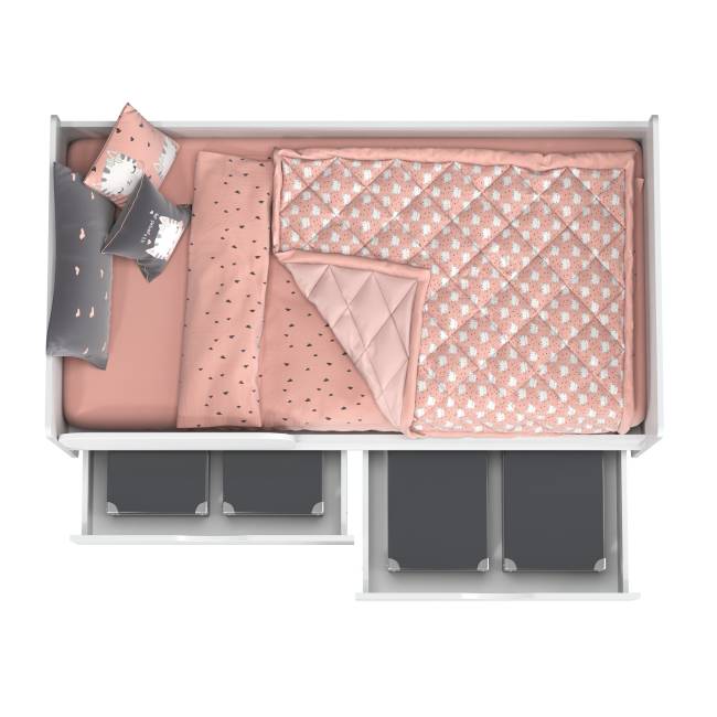 Кровать с ящиками Уна 11.22 цвет белый