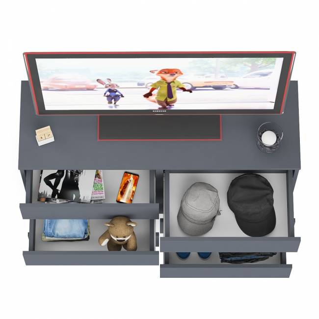 Широкий комод шесть ящиков Мори МК1200.6 цвет графит