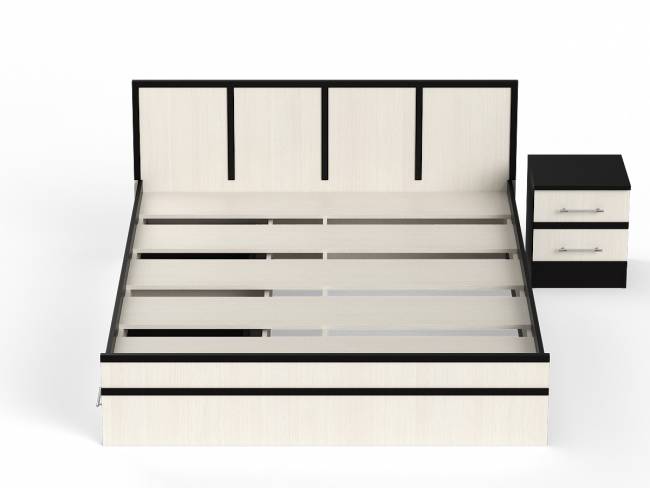 Кровать с ящиками 1600 с тумбой Сакура цвет венге/дуб лоредо
