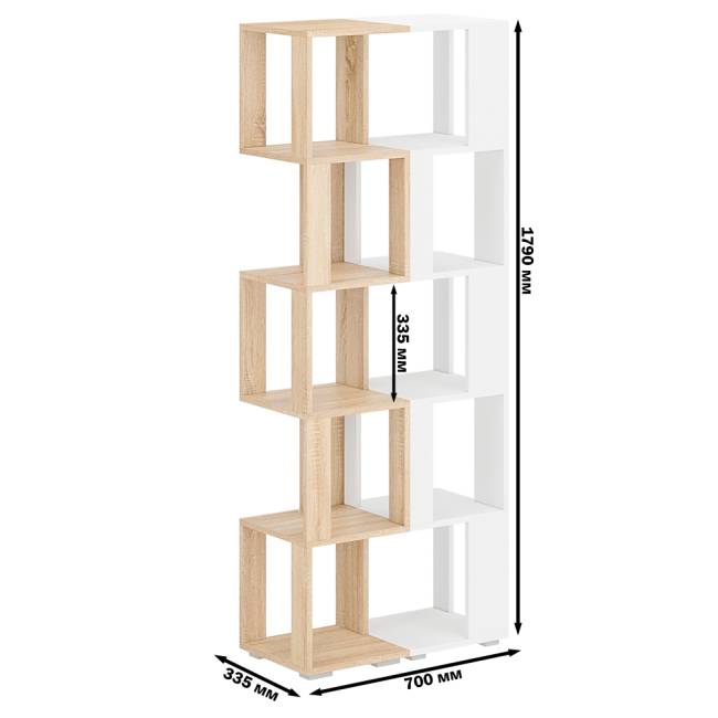 Комплект их 2-х стеллажей цвет дуб сонома/белый Комплект их 2-х стеллажей цвет дуб сонома/белый