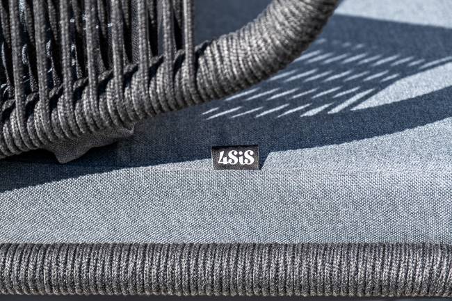 "Милан" лаунж-зона 4-местная плетеная из роупа (веревки), каркас алюминиевый темно-серый, роуп темно-серый