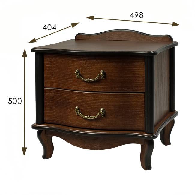 Тумбочка Джульетта 2 ящ. орех Л Тумбочка Джульетта 2 ящ. орех Л